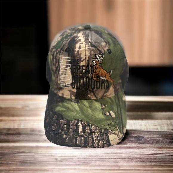 Embroidered Cap | Camouflage Adjustable Hat | The Great Outdoors Hunter Hat - Picture 4 of 7